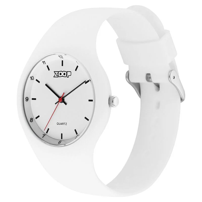 Zoop By Titan Pop Integrated Quartz Analog White Dial Silicone Strap Watch for Kids 26031PP02W - KRISHNA WATCH COMPANY