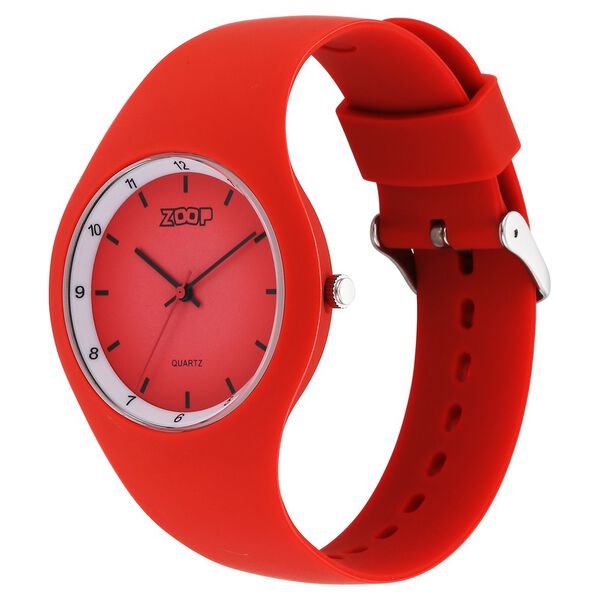Zoop By Titan Pop Integrated Quartz Analog Red Dial Silicone Strap Watch for Kids 26031pp04w - KRISHNA WATCH COMPANY