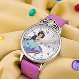 Zoop By Titan Disney Princess Quartz Analog Silver Dial Leather Strap Watch For Kids 26049sl01