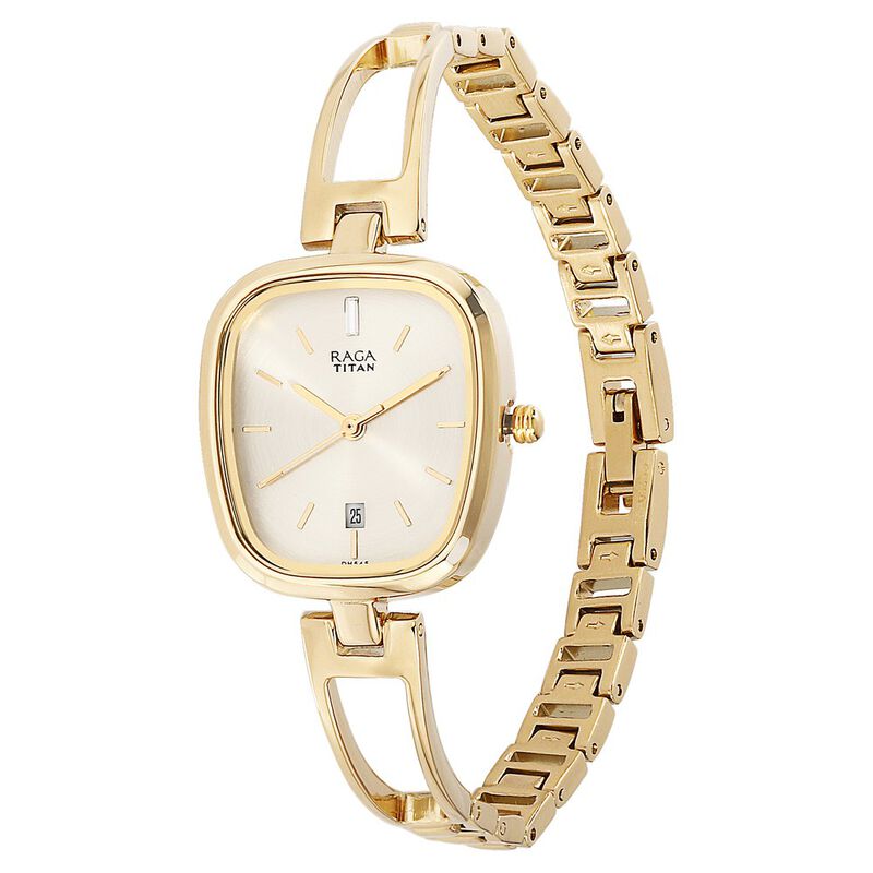 Titan Raga Viva Champagne Dial Analog watch for Women - 2604YM01 - KRISHNA WATCH COMPANY