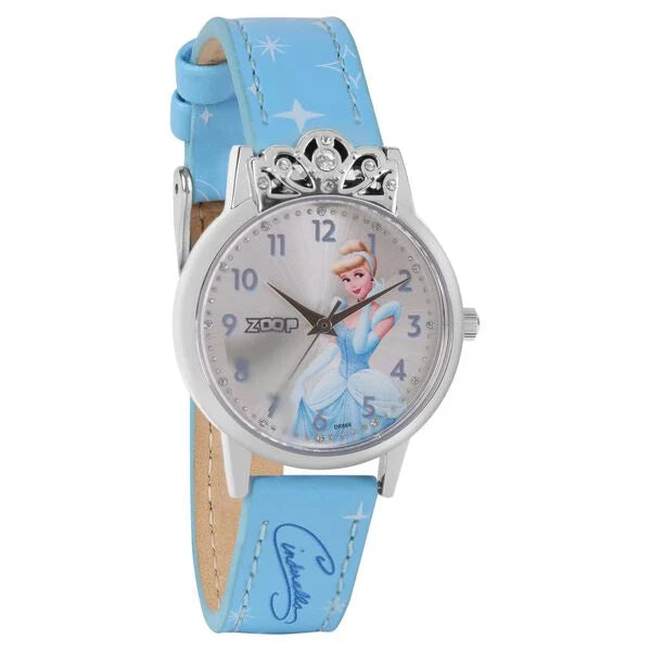 Zoop By Titan Disney Princess Quartz Analog Silver Dial Leather Strap Watch For Kids 26051sl01 - KRISHNA WATCH COMPANY