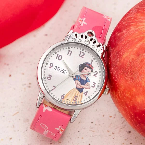 Zoop By Titan Disney Princess Quartz Analog Silver Dial Leather Strap Watch For Kids 26052sl01 - KRISHNA WATCH COMPANY