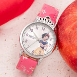 Zoop By Titan Disney Princess Quartz Analog Silver Dial Leather Strap Watch For Kids 26052sl01