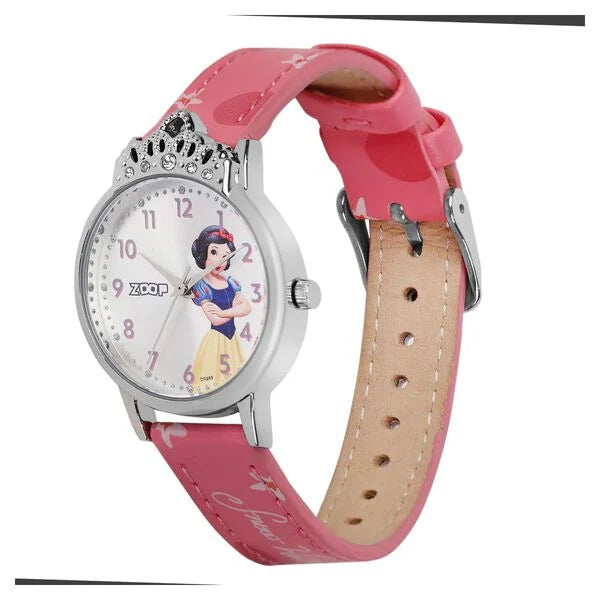 Zoop By Titan Disney Princess Quartz Analog Silver Dial Leather Strap Watch For Kids 26052sl01 - KRISHNA WATCH COMPANY