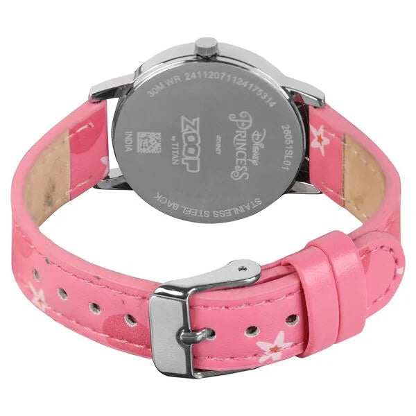 Zoop By Titan Disney Princess Quartz Analog Silver Dial Leather Strap Watch For Kids 26052sl01 - KRISHNA WATCH COMPANY