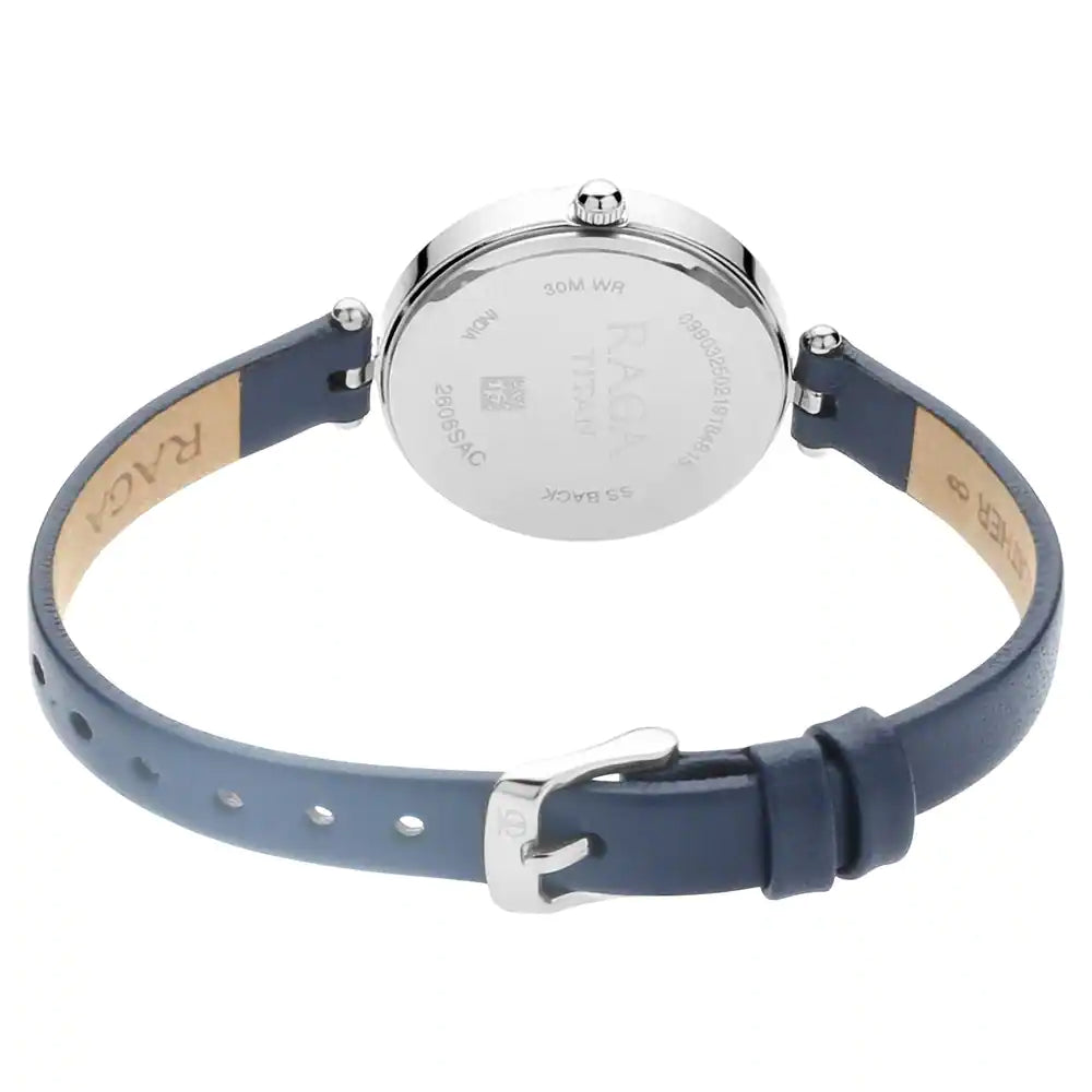 TITAN Raga Viva Grey Dial Leather Strap Watch 2606SL01(DJ490) - KRISHNA WATCH COMPANY