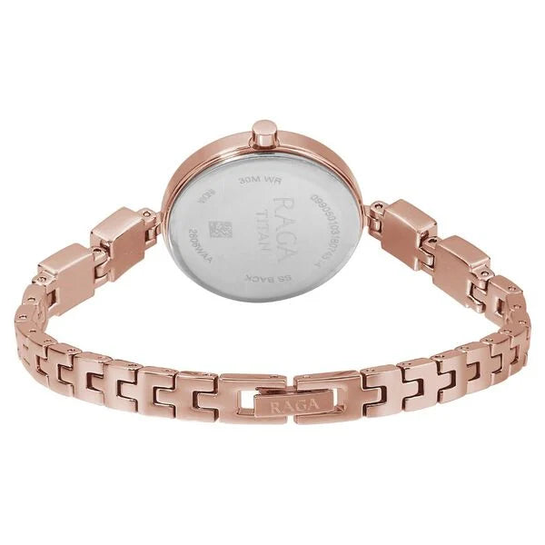 Titan Raga Viva Rose Gold Dial Analog Metal Strap watch for Women - 2606WM01 - KRISHNA WATCH COMPANY