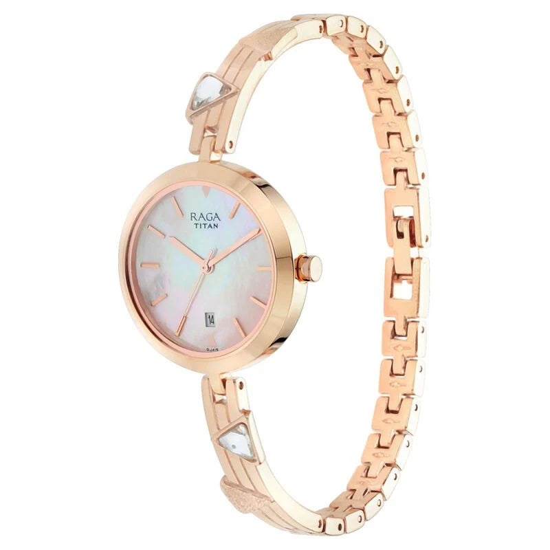 Titan Raga Viva Mother of Pearl Dial Women Watch With Metal Strap 2606WM04 - KRISHNA WATCH COMPANY