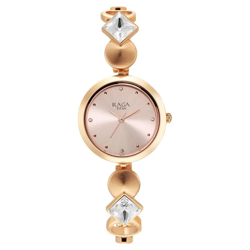 Titan Raga Love All Pink Dial Analog Metal Strap Watch for Women - 2606WM10 - KRISHNA WATCH COMPANY