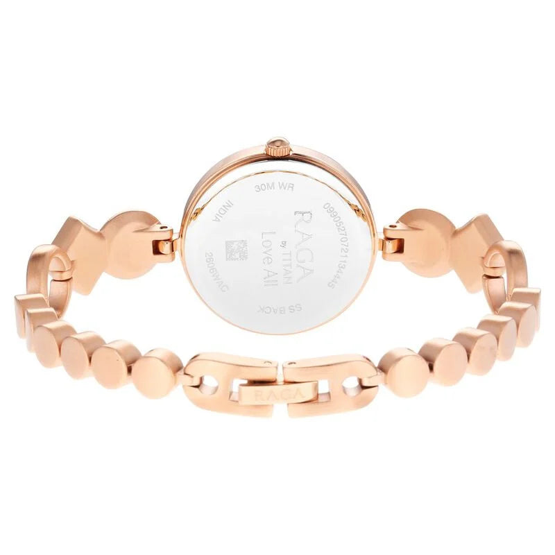 Titan Raga Love All Pink Dial Analog Metal Strap Watch for Women - 2606WM10 - KRISHNA WATCH COMPANY