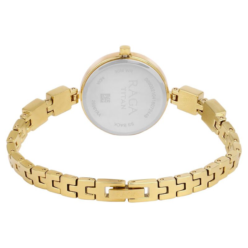 Titan Raga Viva Silver Dial Analog with Date Golden Metal Strap watch for Women - 2606YM01 - KRISHNA WATCH COMPANY