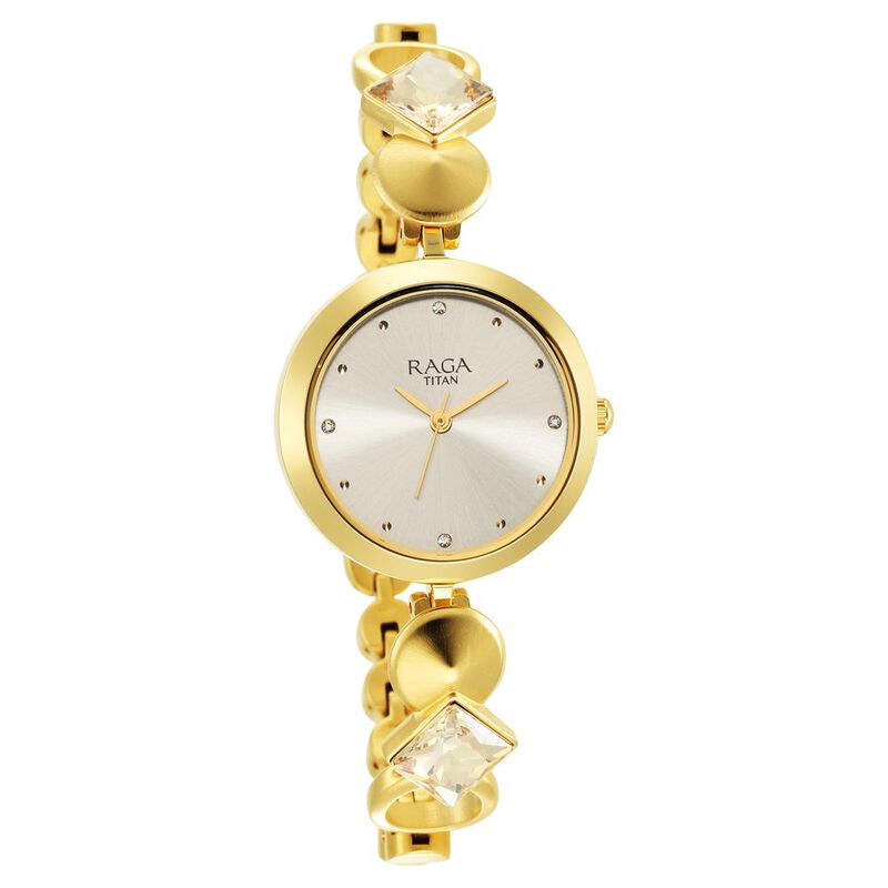 Titan Raga Love All Champagne Dial Analog Metal Strap Watch for Women NR2606YM08 / NS2606YM08