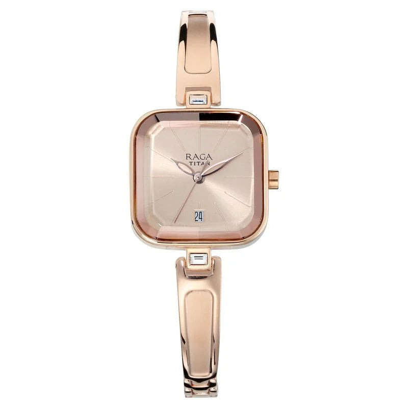 Titan Raga Viva Rose Gold Dial Women Watch With Metal Strap / 2607WM01
