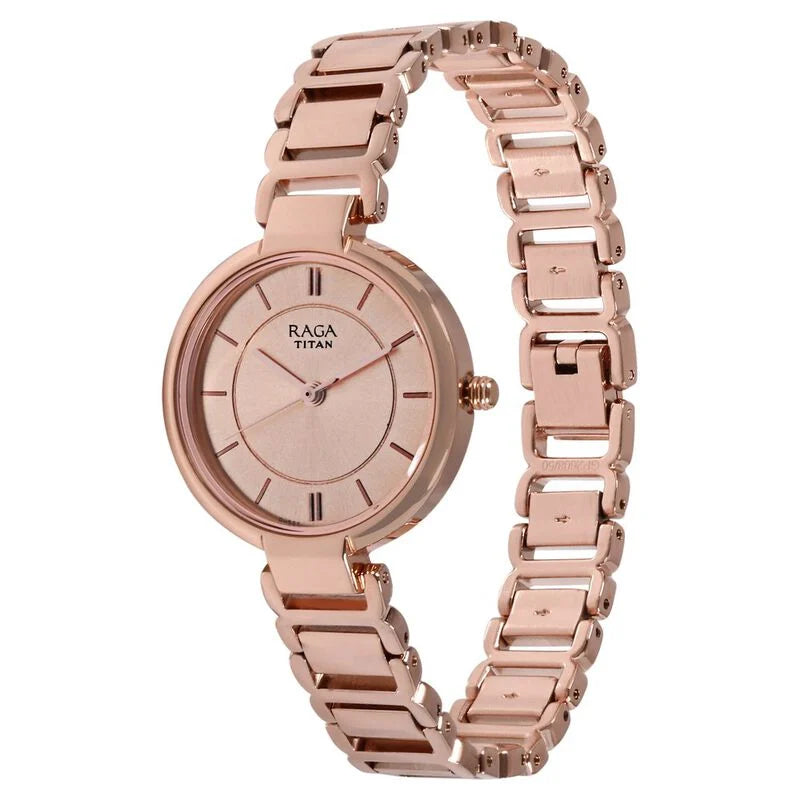 Titan Raga Women's Sundial Gold Elegance: The Timeless Statement Watch - 2608WM01 - KRISHNA WATCH COMPANY