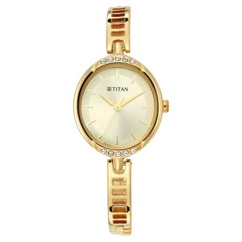 Titan Gold Dial Analog Watch - 2637YM01 - KRISHNA WATCH COMPANY