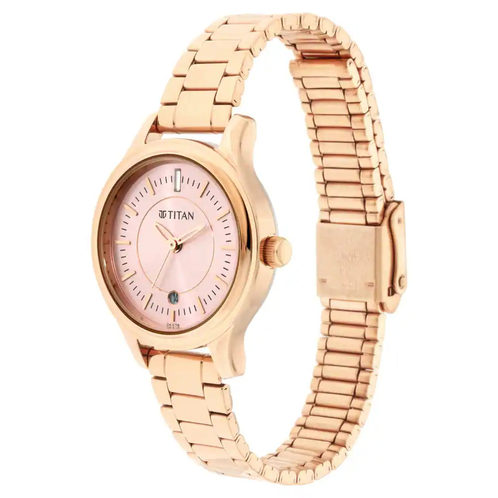 TITAN Rose Gold Dial Analog Watch NP2638WM01 - KRISHNA WATCH COMPANY