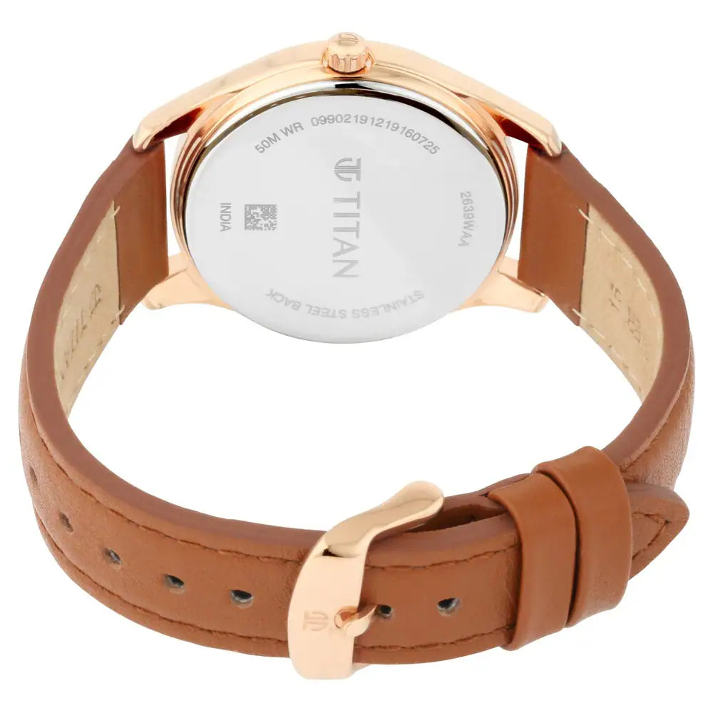Titan Workwear Watch with Green Dial & Leather Strap NP2639WL01 - KRISHNA WATCH COMPANY