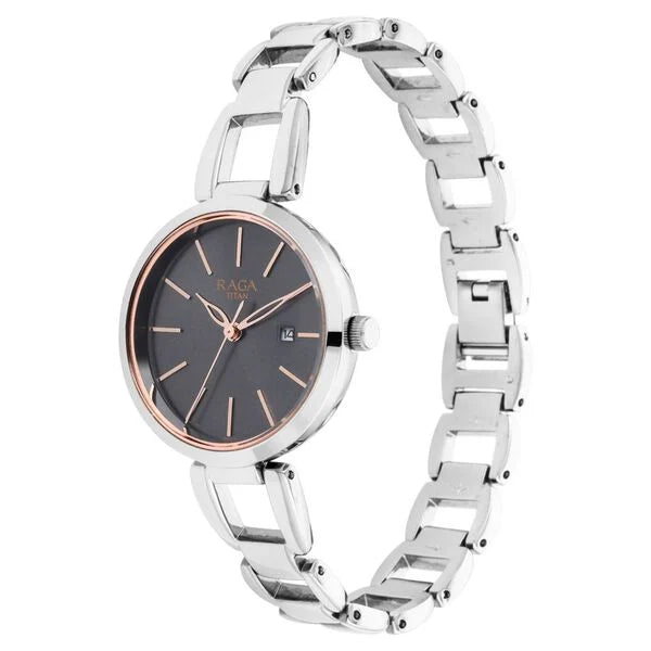 Titan Raga Viva Gun Dial Metal Strap Watch - 2642SM01 - KRISHNA WATCH COMPANY