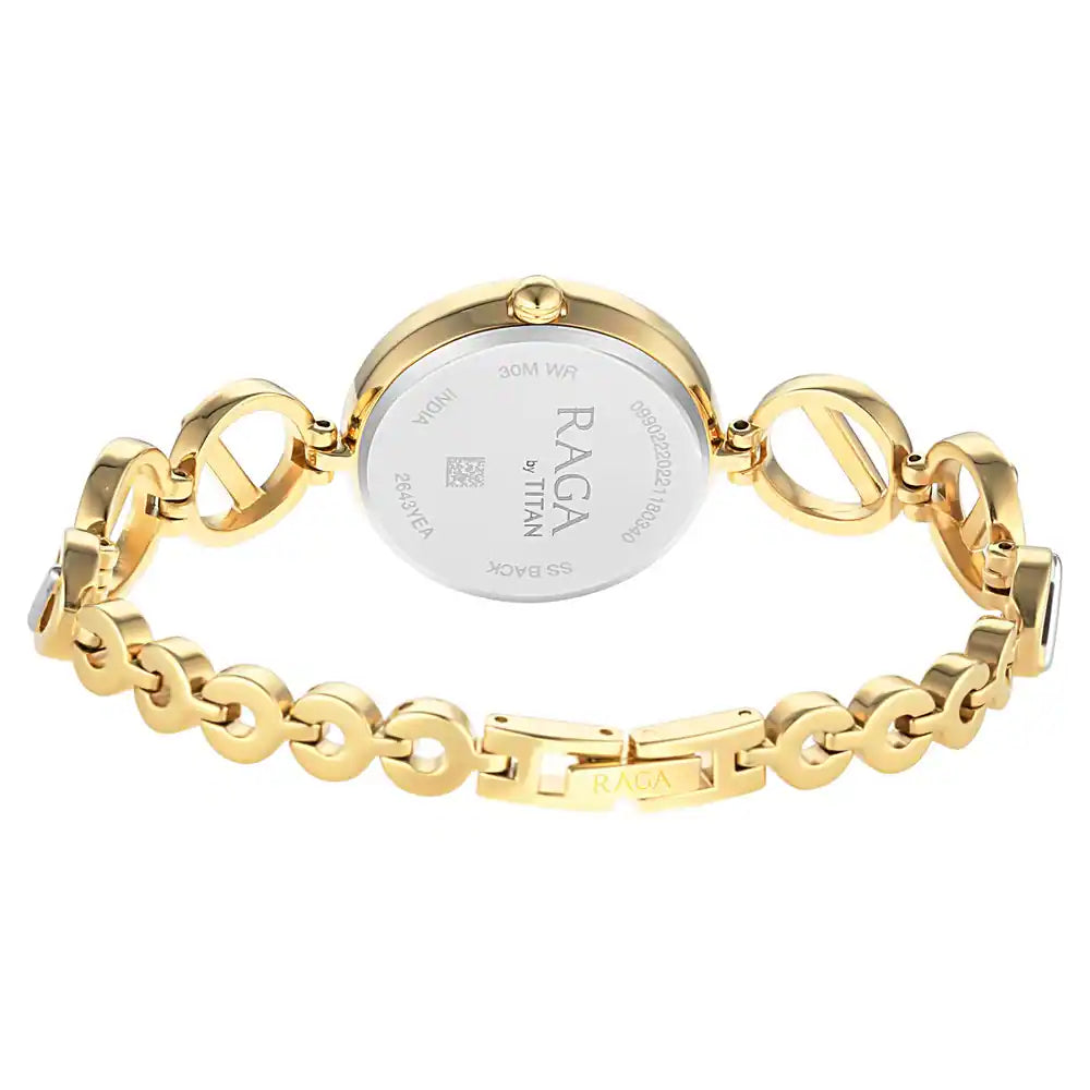 Titan Raga Viva Golden Dial Metal Strap Watch 2643BM01 - KRISHNA WATCH COMPANY