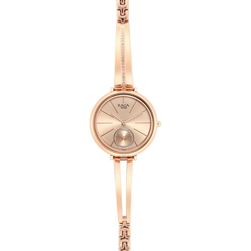 Titan Raga Viva Rose Gold Dial Women Watch With Metal Strap - 2647WM01