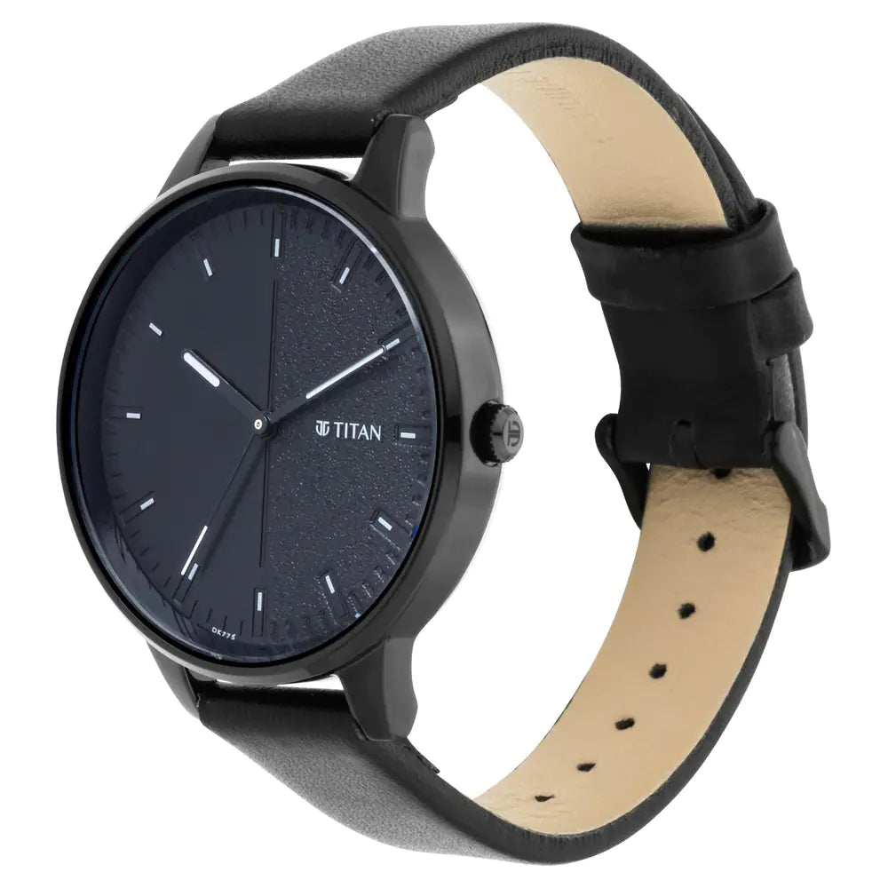 Titan Workwear Watch with Black Dial Leather Strap NP2648NL01 (DK775) - KRISHNA WATCH COMPANY