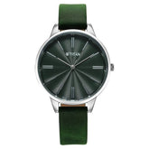 Titan Neo Quartz Analog Green Dial Leather Strap Watch For Women 2648sl11
