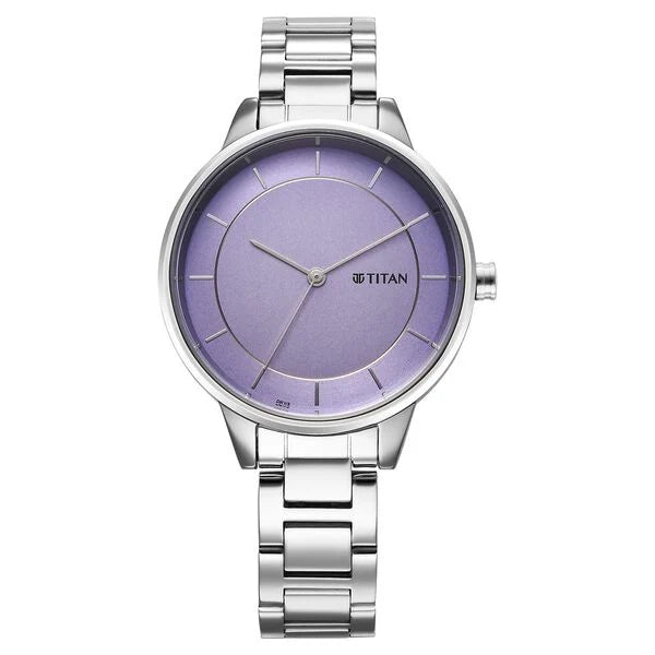 Titan Razzle Dazzle Quartz Analog Mauve Dial Watch For Women - 2648SM12 - KRISHNA WATCH COMPANY