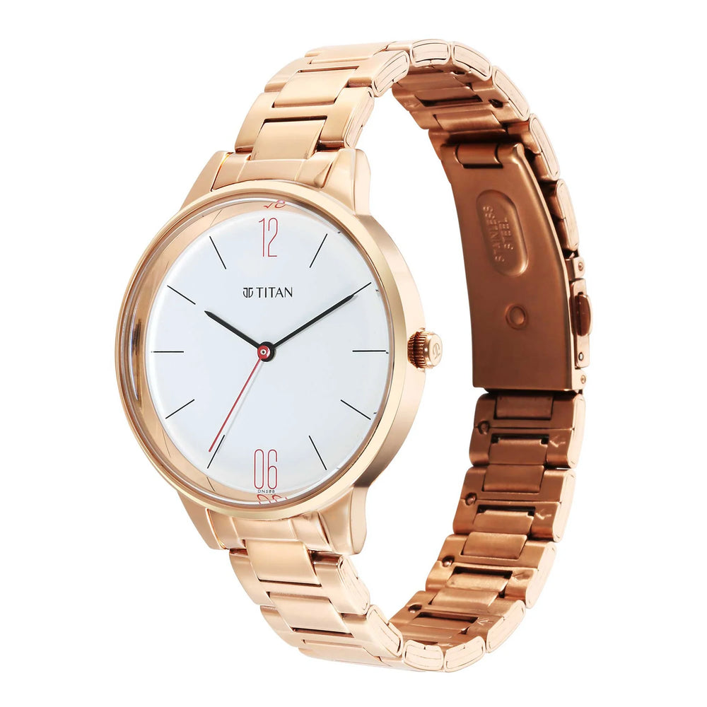 Titan Quartz Analog White Dial Watch for Women 2648WM03 - KRISHNA WATCH COMPANY