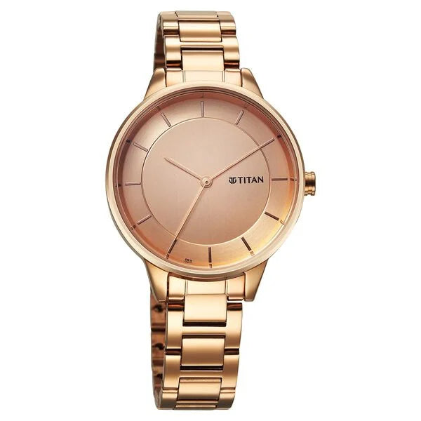 Titan Razzle Dazzle Quartz Analog Rose Gold Dial Watch For Women - 2648WM06 - KRISHNA WATCH COMPANY