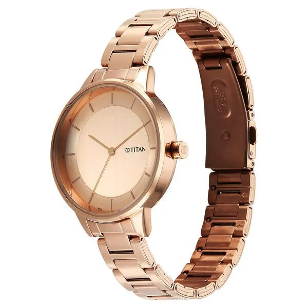 Titan Razzle Dazzle Quartz Analog Rose Gold Dial Watch For Women - 2648WM06 - KRISHNA WATCH COMPANY