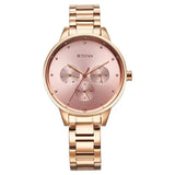 Titan Razzle Dazzle Quartz Analog with Day and Date Pink Dial Rose Gold Stainless Steel Strap Watch For Women 2648wm08