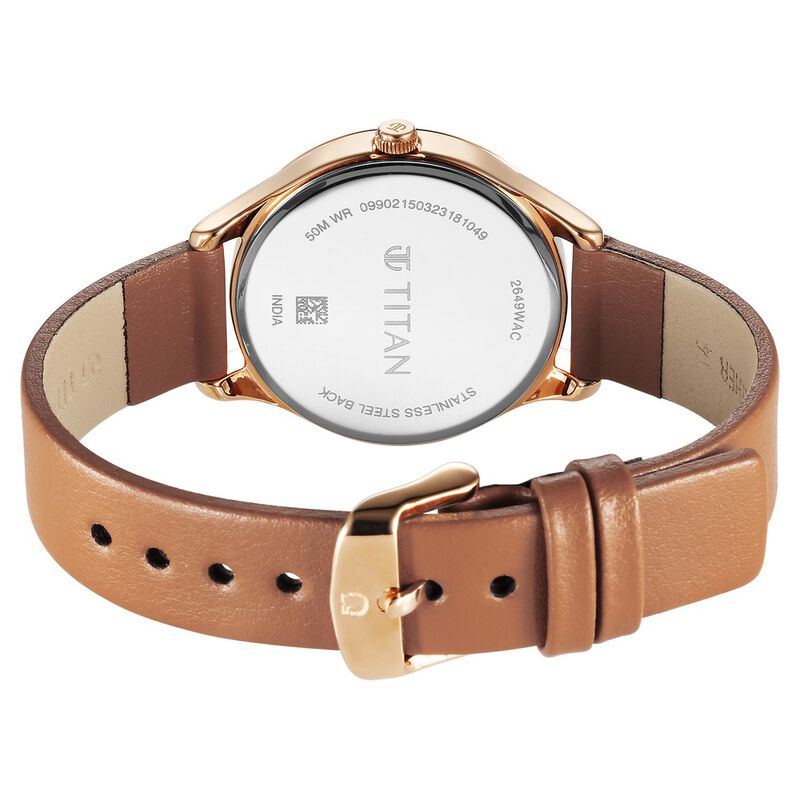 Titan Workwear White Dial Leather Strap Watch for Women 2649WL04 - KRISHNA WATCH COMPANY