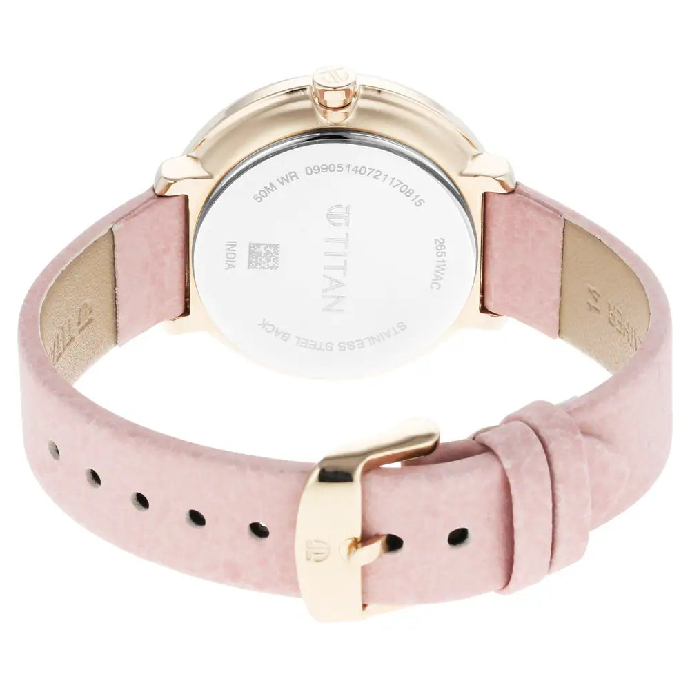 Titan Click to zoom Pastel Dreams Brown Dial Pink Leather Strap Watch NQ2651WL06 - KRISHNA WATCH COMPANY