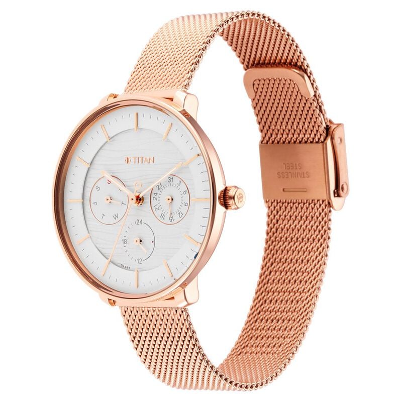 Titan Womens's Svelte Silver: Multi-Function Watch Metal Strap - 2651WM02 - KRISHNA WATCH COMPANY