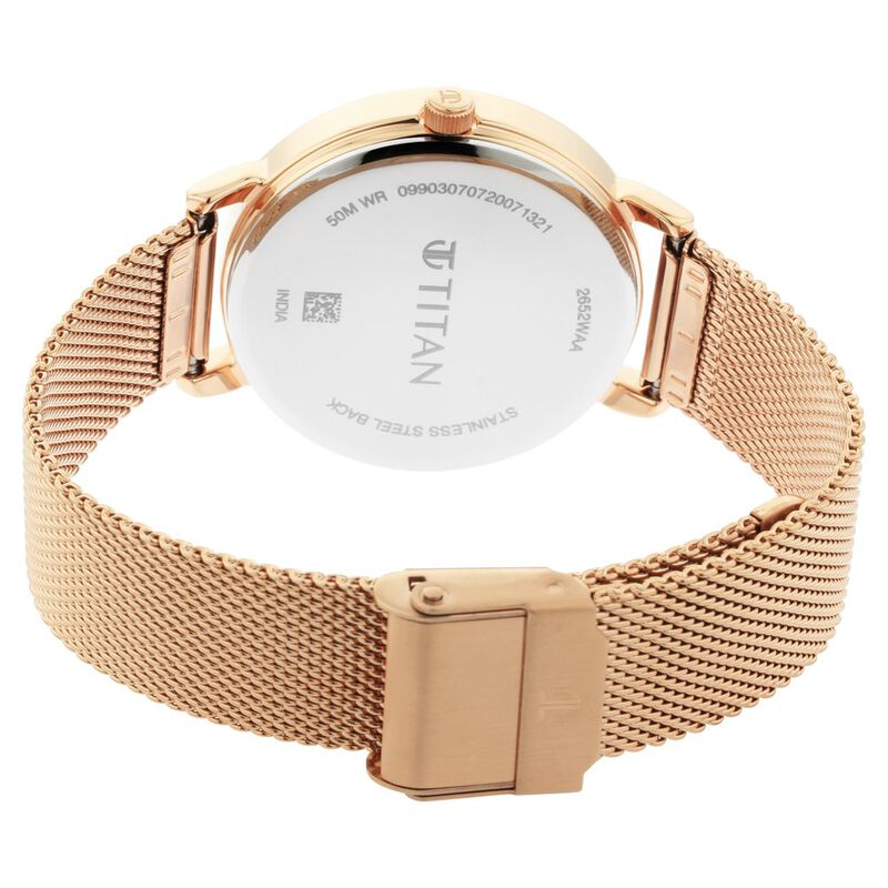 Titan Workwear Rose Gold Dial Quartz Multifunction Metal Strap watch for Women nt2652wm01 - KRISHNA WATCH COMPANY
