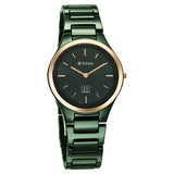 Titan Edge Bicolour Quartz Analog Green Dial Green Ceramic Strap Watch For Women 2653kc12 - KRISHNA WATCH COMPANY