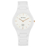 Titan Edge Ceramic Quartz in Arctic White Dial Watch for Women 2653qc04