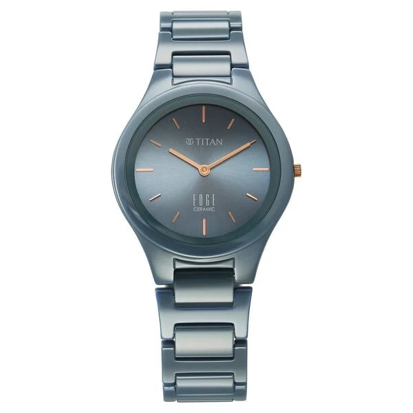 Titan Edge Ceramic Quartz Analog Blue Dial Ceramic Strap Watch For Women 2653QC07 - KRISHNA WATCH COMPANY