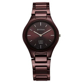 Titan Wine Ceramic Quartz Analog Maroon Dial Ceramic Strap Watch For Women 2653qc18
