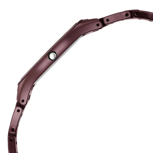 Titan Wine Ceramic Quartz Analog Maroon Dial Ceramic Strap Watch For Women - 2653QC18 - KRISHNA WATCH COMPANY