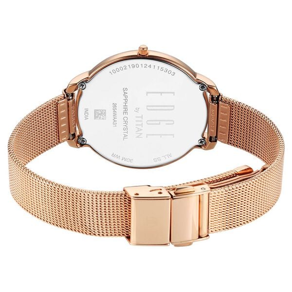 Titan Edge Metal Ladies Allure Quartz Analog Rich Mother Of Pearl Dial Stainless Steel Strap Watch For Women 2654wm02 - KRISHNA WATCH COMPANY