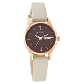Titan Women's Lagan Chic: Studded Brown Dial watch with & Elegant Hands 2656wl01