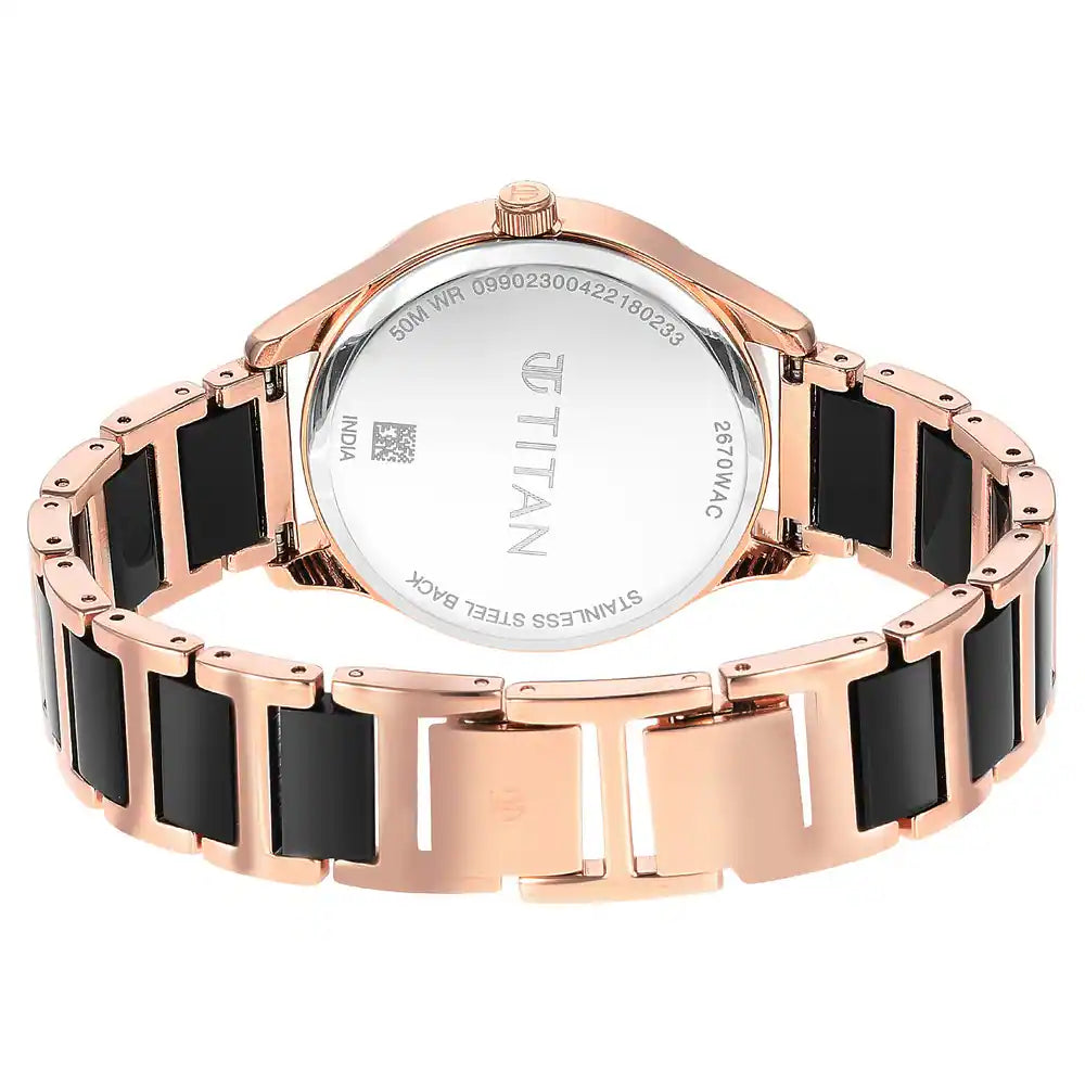 Titan Purple Acetate Black Dial Brass & Acetate Strap Watch 2670WD01 - KRISHNA WATCH COMPANY