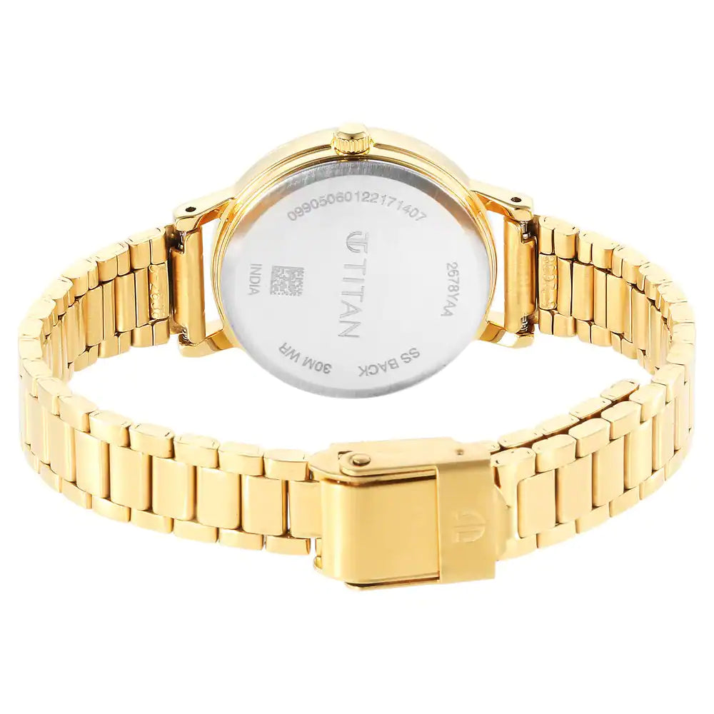 Titan Ladies Karishma Green Dial Metal Strap Watch NT2678YM01 - KRISHNA WATCH COMPANY