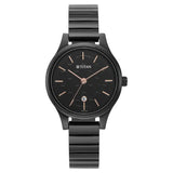 Titan Ladies Karishma Black Dial Metal Strap Watch - 2679NM01 - KRISHNA WATCH COMPANY