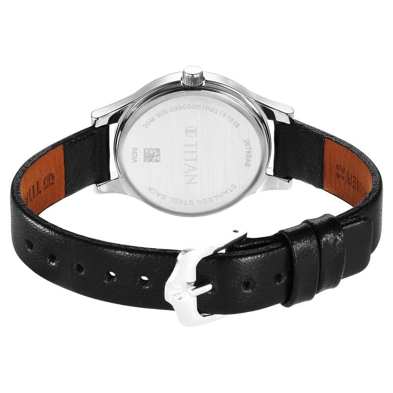 Titan Karishma Quartz Analog Purple Leather Strap for Women - 2679SL01 - KRISHNA WATCH COMPANY