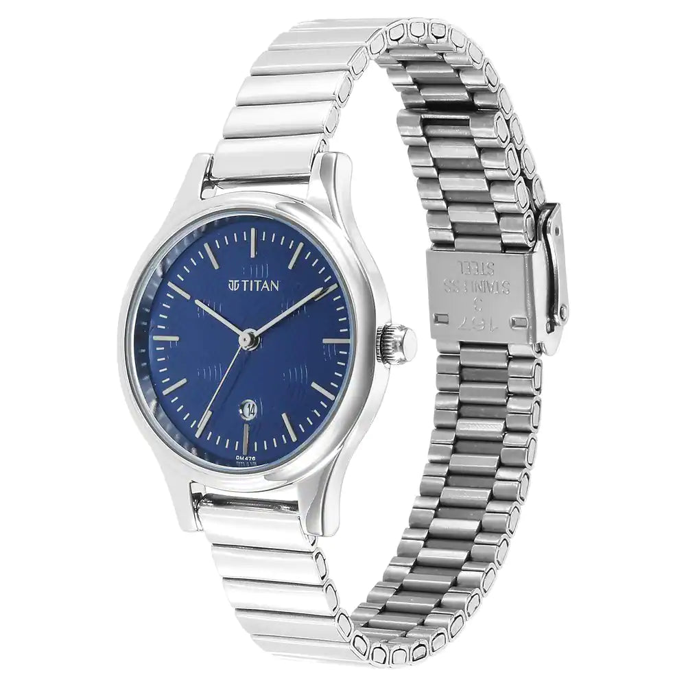 TITAN Ladies Karishma Blue Dial Metal Strap Watch 2679SM01(DM476) - KRISHNA WATCH COMPANY