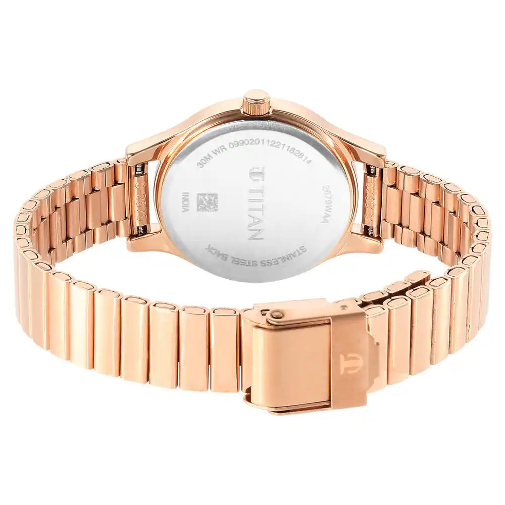 Titan Ladies Karishma Brown Dial Metal Strap Watch - 2679WM01 - KRISHNA WATCH COMPANY