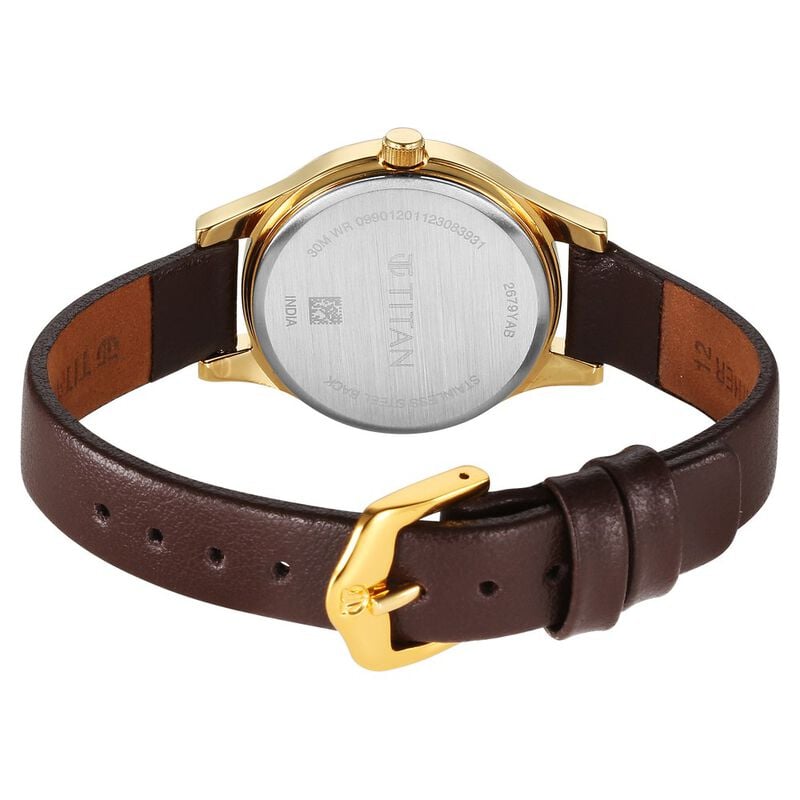 Titan Karishma Quartz Analog Pink Leather Strap for Women - 2679YL02 - KRISHNA WATCH COMPANY