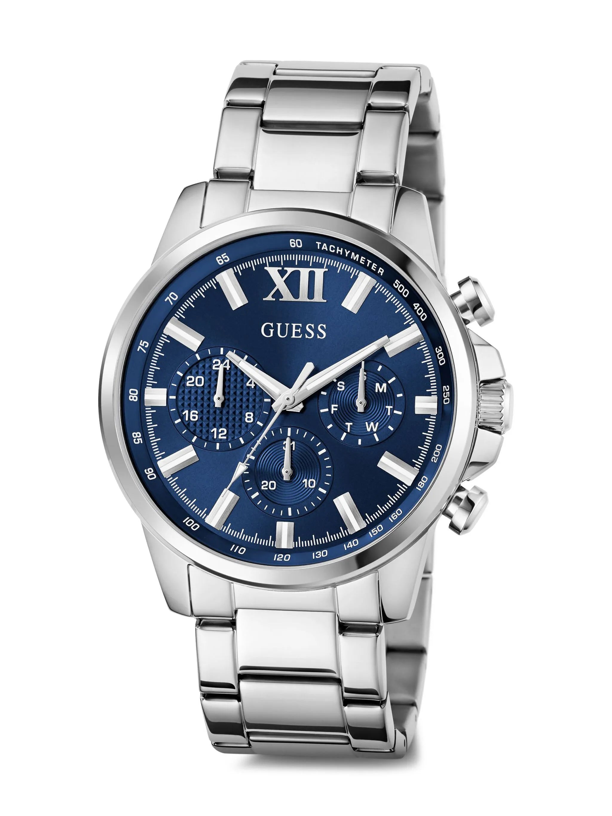 GUESS Mens Silver Tone Multi-function Watch GW0900G4 - KRISHNA WATCH COMPANY